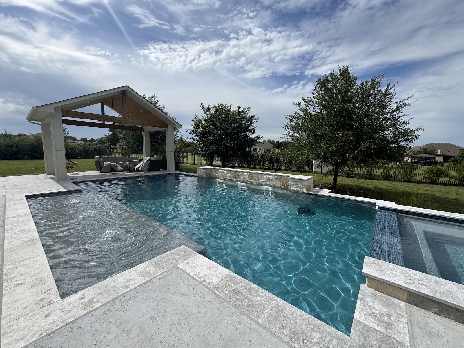 Compact Family Pool with Seating Area